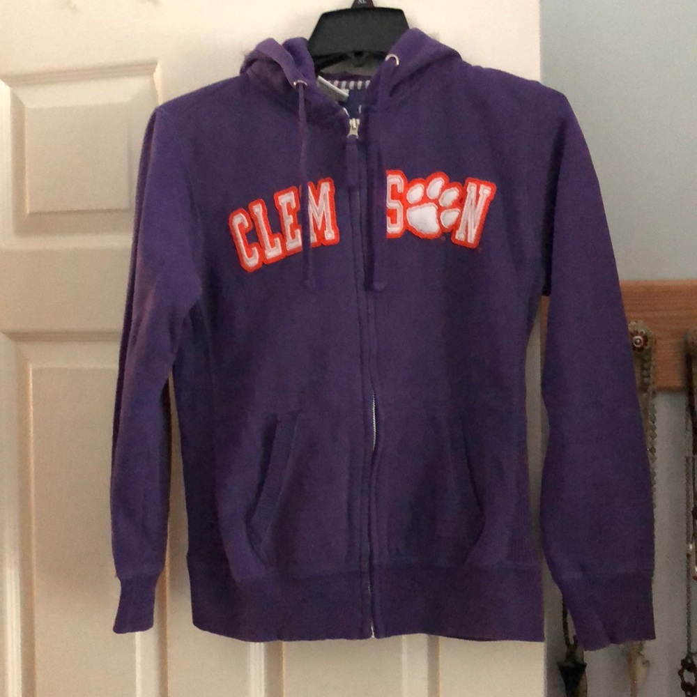 Purple Clemson hooded full zip jacket